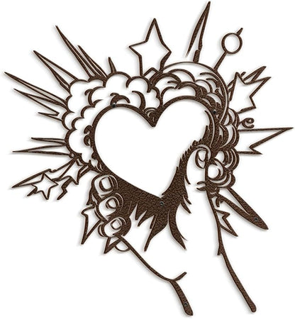 SIGNLEADER Metal Wall Art Decor I Love You Heart Modern Abstract Wall Sculpture Hangings Home Decoration for Living Room, Bedroom, Bathroom, Kitchen, Outdoor - 30" Bronze