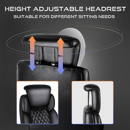 VITESSE Big and Tall Office Chair with Footrest and Lifting Headrest,Leather Chair for Heavy People,Executive Office Chair,Adjustable Lumber Support 600LBS
