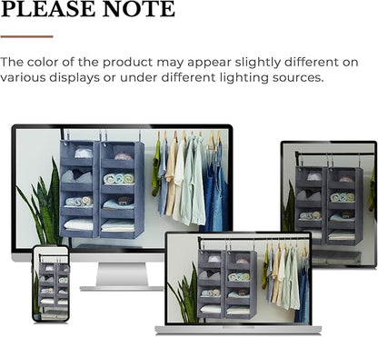 GRANNY SAYS 4-Shelf Hanging Organizer, Closet Hanging Shelves, Closet Hanging Storage Organizers, Organization for Bedroom, Living Room, Baby Nursery, Camper Accessories, Gray, 2-Pack