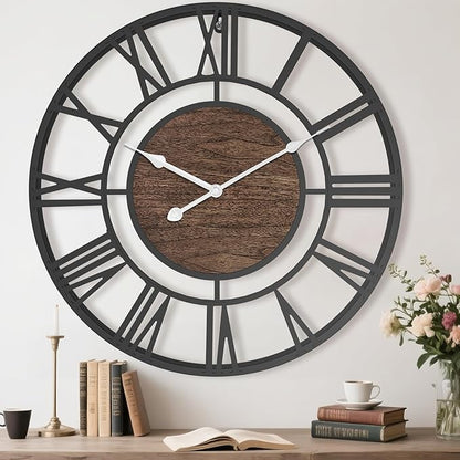 Large Wall Clock for Lving Room,16 Inch Modern Industrial Decorative Metal Silent Battery Operated Big Arabic Numerals Wall Clocks for Bedroom,Kitchen,Dining Room,Office,Kitchen