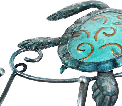 Tooarts Wall Mounted Key Holder Turtle Wall Hooks Iron Key Hook Rustic Wall Decorative Hook Living Room Bathroom Ornament