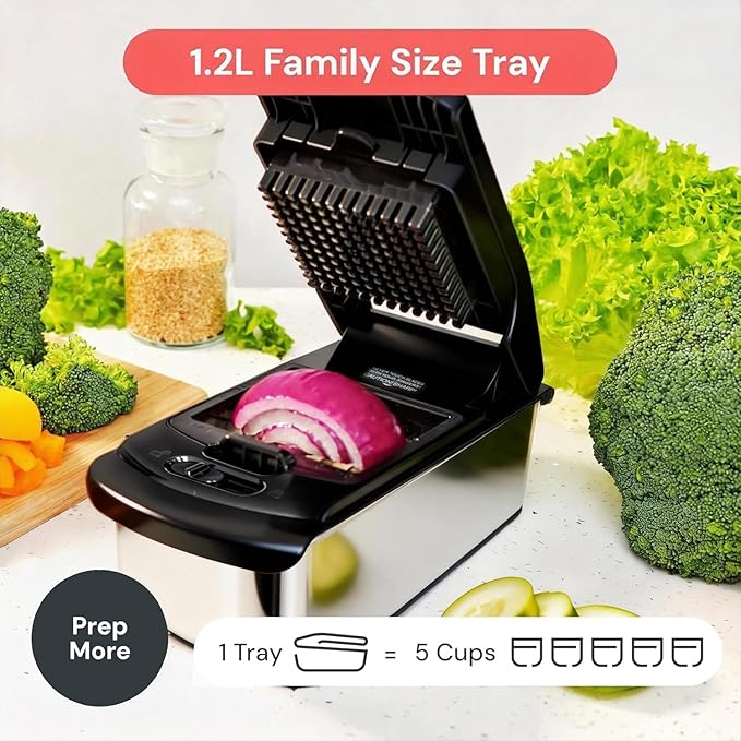 Fullstar The Original Pro Chopper - Vegetable Chopper and Spiralizer, Food Chopper with Container, Fruit Slicer, Kitchen Gadgets & Accessories, Home Essentials (4 in 1, Stainless Steel)