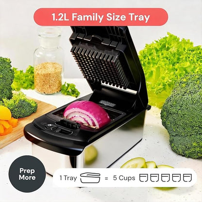 Fullstar The Original Pro Chopper - Vegetable Chopper and Spiralizer, Food Chopper with Container, Fruit Slicer, Kitchen Gadgets & Accessories, Home Essentials (4 in 1, Stainless Steel)