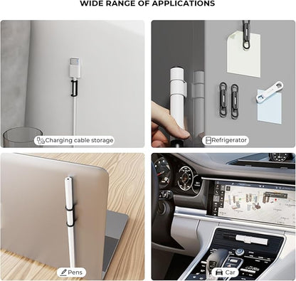 10 Pack Magnetic Pen Holder for Refrigerator, Adjustable Pen Pencil Holders, Silicone Flexibl Pencil Holder for Whiteboards, Desk, Clipboard(White)