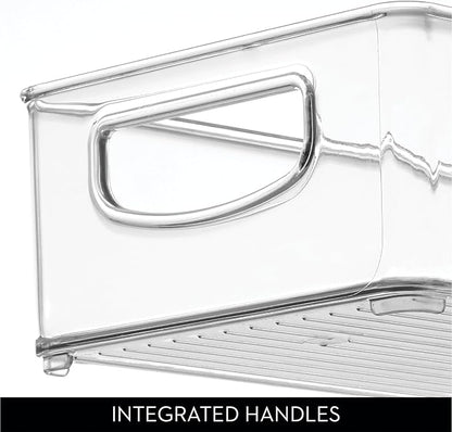 iDesign Slim Extra Long Clear Storage Bin, Narrow Stackable Organizer for Kitchen or Pantry