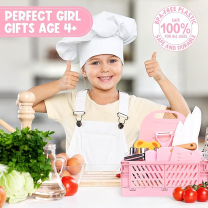 28PCS Toddler Knife Set - Kids Knifes for Real Cooking, Wooden Kids Kitchen Knife Set with Gloves Cutting Board Crinkle Cutters Kid Safe Knives, Toddlers Kitchen Tools (Crocodile 16PCS Set)