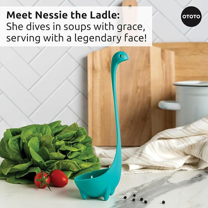 OTOTO Prep Pals Bundle of Red the Crab, Nessie, Crabby - Cute Kitchen Accessories, Kitchen Gadgets, Spoon Rest for Stove Top, Soup Ladle, Pasta Strainer, Funny Unique Gifts, Cooking Gifts