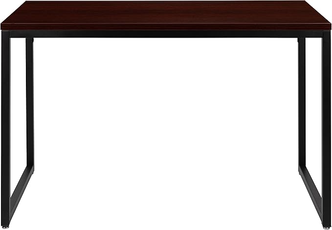 EMMA + OLIVER Industrial Modern Desk-47"L Commercial Grade Home Office Desk-Mahogany/Black