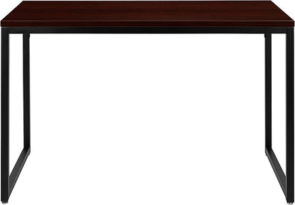 EMMA + OLIVER Industrial Modern Desk-47"L Commercial Grade Home Office Desk-Mahogany/Black