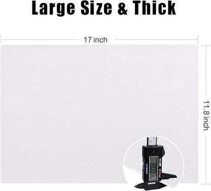 Homaxy Faux Leather Heat Resistant Placemats for Dining Table Set of 6, Waterproof Wipeable Washable PU Table Mats, Easy to Clean Anti-Slip Place Mats, 11.8 x 17 Inch, White