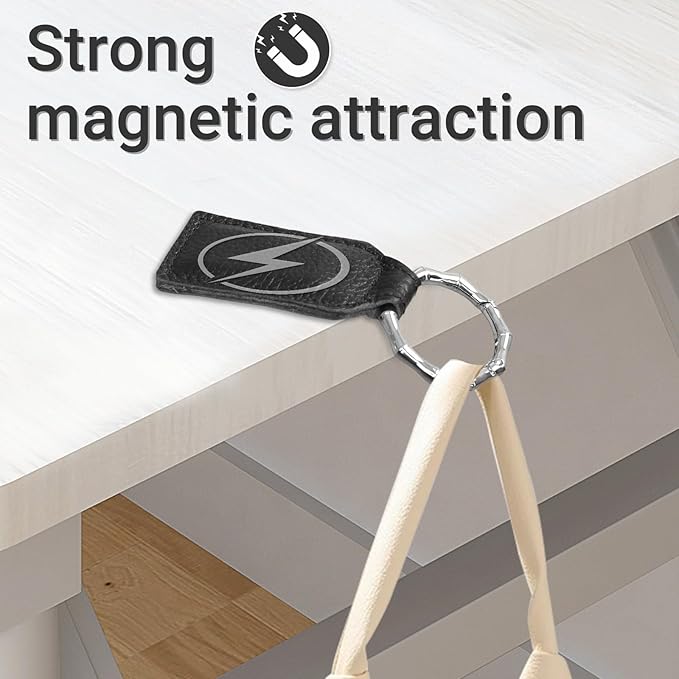 Magnetic Purse Hanger Black Heavy Duty Keychain Handbag Holder for Table