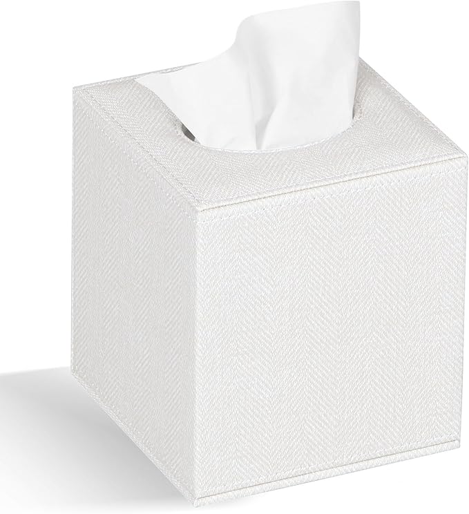 Colylan Tissue Box Cover Square Tissue Box Holder for Bathroom (Beige)