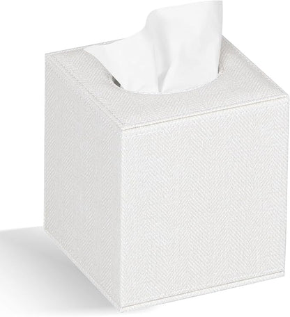 Colylan Tissue Box Cover Square Tissue Box Holder for Bathroom (Beige)