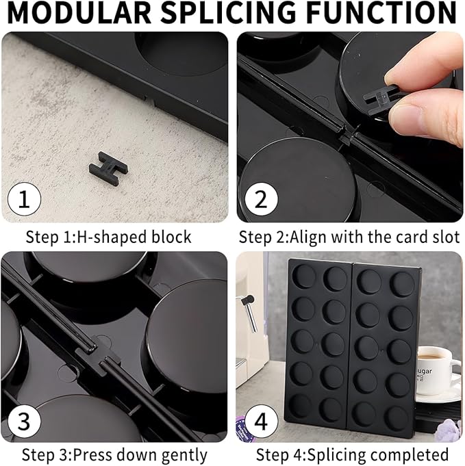 Berglander Coffee Pod Holder Drawer 20 K Cup, Coffee Capsule Organizer for Drawer, Plastic Coffee Pod Storage Organizer for Kitchen Drawer Holders for Nespresso for Kitchen