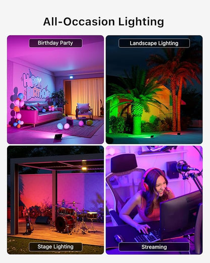 2 Pack 50W Led Flood Lights 500W Equi Color Changing with Remote Waterproof 16 Multicolor RGB Lamp Indoor or Outdoor Up Lighting for Garden Decoration, House Wall, Yard Plants, Holiday Ambiance Decor