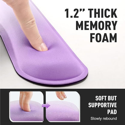 Gimars Upgrade Enlarge Silky Gel Memory Foam Keyboard Wrist Rest, Wrist Rest for Computer Keyboard, Ergonomic Mouse pad Rests for Typing Pain Relief, Wrist Support for Office, Gaming, Purple Gradient