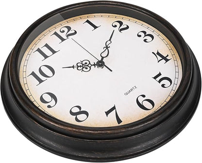 Large Wall Clock 16 Inch Silent Non-Ticking Vintage Wall Clocks Battery Operated for Living Room Office School (Bronze)