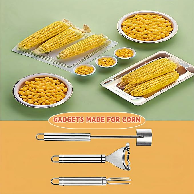 HKFALDRR (3Pcs) Corn Cob Peeler, Corn Stripper, Corn Holder, Corn Peeler for Corn on the Cob, Corn Cob Stripper Tool, Efficient Design Perfect for Dining Enthusiasts