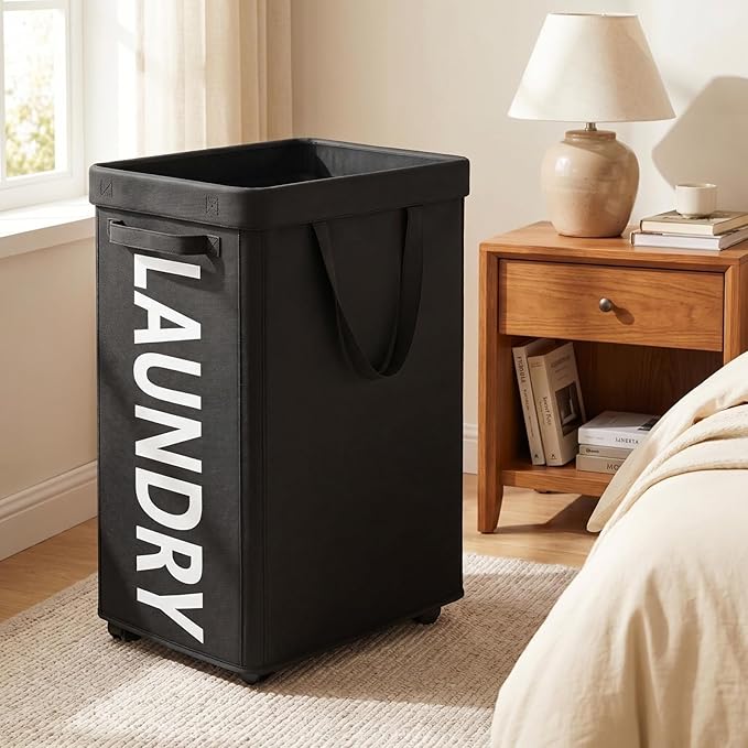 Optish 140L Laundry Hamper with Wheels, Rolling Laundry Basket with Removable Mesh Bag, Extra Large Clothes Hamper for Bedroom, Bathroom, Dorm Room Essentials, Black