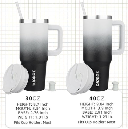 BJPKPK 30 oz Insulated Tumbler With Lid And Straw Stainless Steel Tumblers Cup With Handle For Women And Men,Day And Night