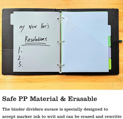 Pocket Plastic Dividers, 5 Tab Set, 10 Count (Pack of 2), Letter Size(8.5"x11"), Morandi Color