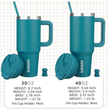 BJPKPK 30 oz Insulated Tumbler With Lid And Straw Stainless Steel Tumblers Cup With Handle For Women And Men,Laguna