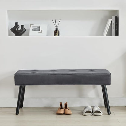 40'' Upholstered Bench, Entryway Ottoman with Wooden Legs for Living Room, End of Bed Bench