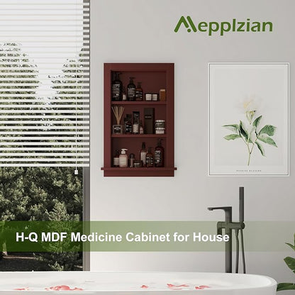 Recessed Medicine Cabinet for Bathroom Cabinet with Storage,14x24 in Wall Shower Niche Insert,3-Tier Bathroom Niche for Shower Wall,Recessed Medicine Cabinet Insert for Drywall,MDF,Brown