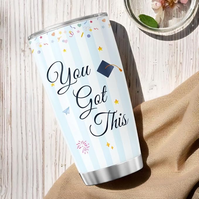 Graduation Gift for Her or Him, Inspirational Quote 20oz Stainless Steel Insulated Travel Mug, Keepsake Tumbler for College High School Senior Celebration