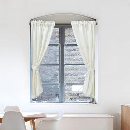 AIZESI Spring Tension Rods Adjustable Tension Curtain Rod Small Tension Rod No Drilling Expandable Spring Loaded Curtain Tension Rod?Black,45" to 77"-2Pcs)