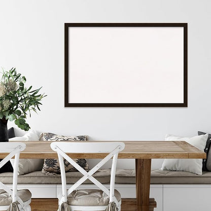 Amanti Art White Cork Board for Wall, 26x38 Vision Board with Brown Wood Frame, Large Corkboard Office Decor for Home Organization, Rustic Farmhouse Corkboard Pinboard to display items for home