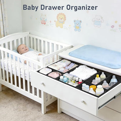DIMJ Drawer Organizer Clothes 28 Pack - Foldable Baby Organizers and Storage Dresser Organizer for Bedroom, Closet Nursery Organization Dresser Dividers for underwear, Sock, Bra, Belt, Tie