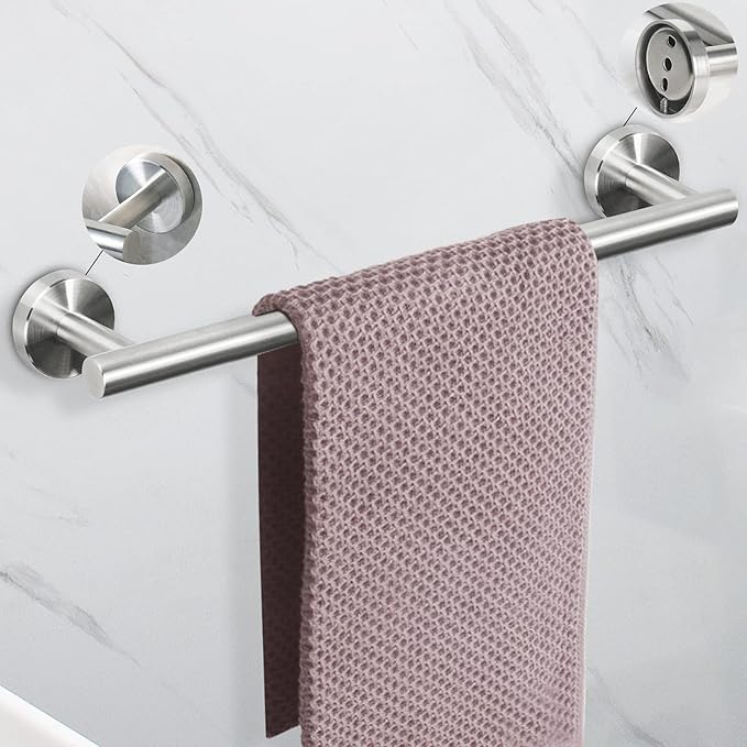 NearMoon Bathroom Hardware Set SUS 304 Thicken Stainless Steel-Towel Bar Set Include 16" Towel Rod, Toilet Paper Holder, Multifunctional Hooks Bathroom Accessories (Brushed Nickel, 5 Pcs)