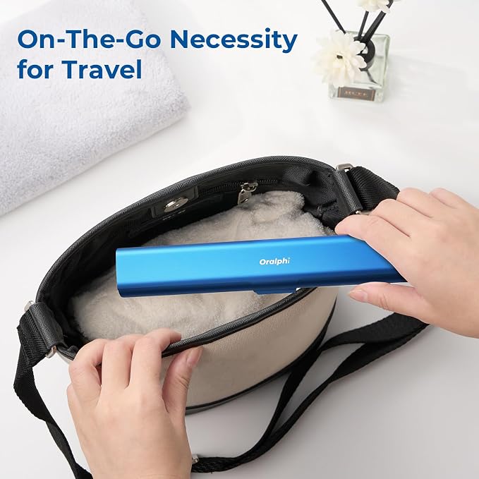 Aluminum Toothbrush Travel Case, Portable Travel Toothbrush Holder, Durable Manual Toothbrush Box Container for Traveling, Bathroom, Camping, Business Trip-Blue