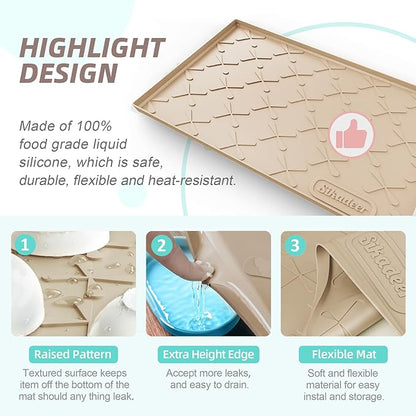 SIKADEER 37" x 22" Under Sink Mat Waterproof, Silicone Mat Kitchen Drawer Shelf and Cabinet Liner, Sink Protector for Kitchen Organizers and Storage, Boot Tray Pet Food Mats