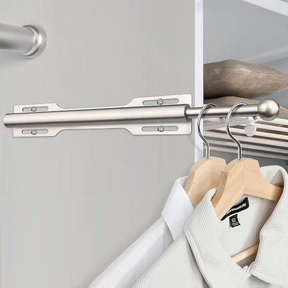 12" Valet Rod for Closet Pull Out (2 Pack, Brushed Nickel)
