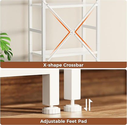 SUPERJARE Triple Bookshelf, Bookcase with 11 Open Display Shelves, Wide Book Shelf Book Case for Home & Office, 6 Tier, White