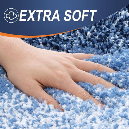 OLANLY Large Bathroom Rugs Mat 44x32, Extra Soft Absorbent Microfiber Bath Rugs, Rubber Backing, Quick Dry, Machine Washable Bath Mats for Bathroom Floor, Tub and Shower, Home Decor Accessories, Navy