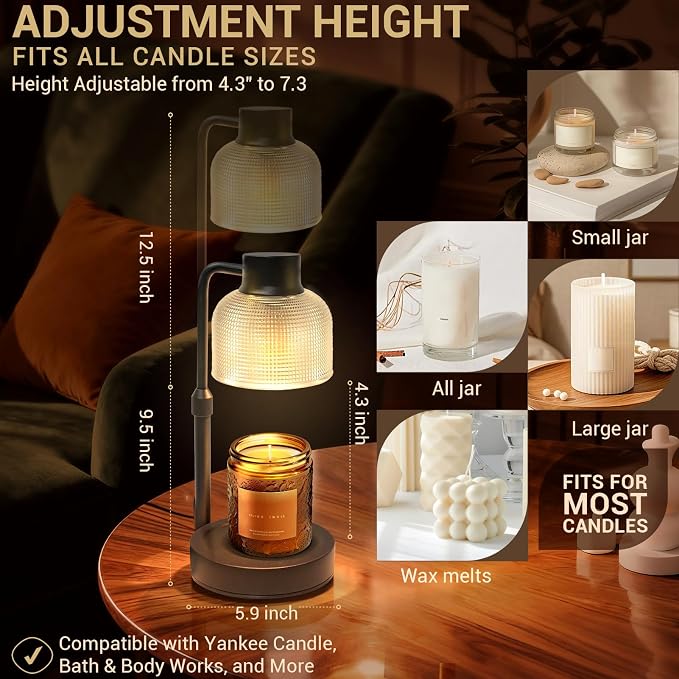KLL Candle Warmer Lamp with Timer: Birthday Gift for Women, House Warming Gifts New Home, Room Decor - Wax Melt Warmer for Scented Jar Candles