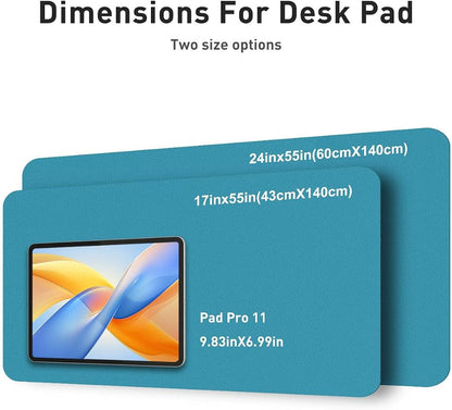 Aothia Faux Leather Desk Mat - Non-Slip PU Leather Desk Blotter, Waterproof Writing Surface, Large Desk Pad for Office & Home (Turquoise, 55" x 24")