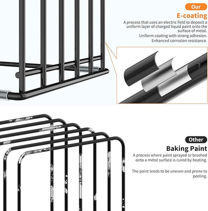 Kitchen Cabinet Organizer, Steel Cookware Holder, Divided Holder with 5 Slots for Skillets Baking Tray and Chopping Board Rack - Baking Pan Holder Storage (1 PC)