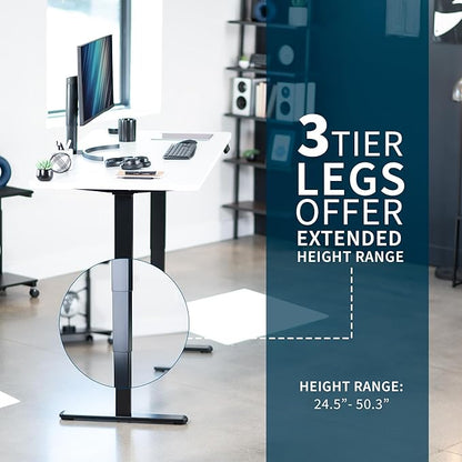 VIVO Electric 71 x 30 in Dual Motor Sit Stand Desk, Memory Height Adjustment, 2B Series, White Top Black Frame, DESK-KIT-2B7W