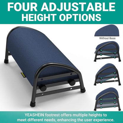 YEASHEIN Adjustable Foot Rest for Under Desk at Work, Ergonomic Foot Stools with 7 Positions, Elevated Cushion Under Desk Footrest with Metal Frame, Leg Rest Used for Home, Car, PC Gaming Accessories