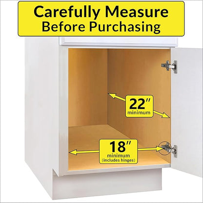 LYNK PROFESSIONAL® Pull Out Cabinet Organizer, 17" x 21" Slide Out Cabinet Organizer Pull Out Drawer – Pull Out Shelves for Kitchen Cabinets – Under Sink Organizers - Lifetime Ltd. Warranty, Chrome
