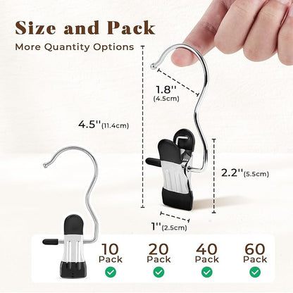 Legging Organizer for Closet, Metal Yoga Pants Hangers 20 Pack Hanging Clips w/Rubber Coated Holds Leggings, Space Saving Hanger Closet Organizers and Storage for Workout Sets, Hat