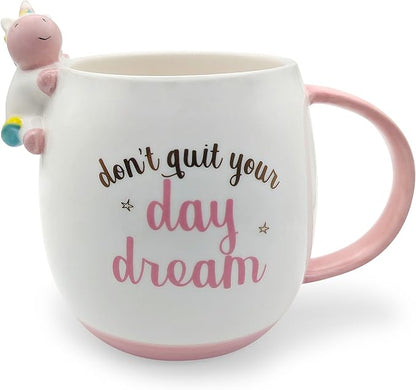 Decodyne Funny Unicorn Coffee Mug 14 Ounce, Gag Gifts for Adults, White Elephant Gifts, Cute Stuff For Women and Teen Girls, Coworker Office Gift, Cool Stuff
