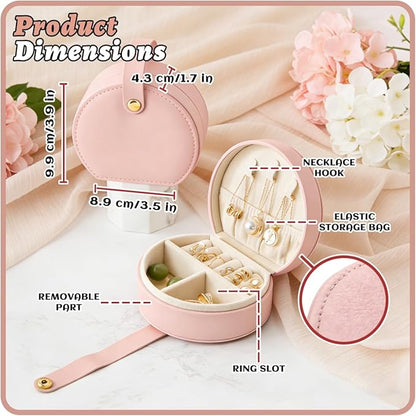 18 Pcs Mini Jewelry Travel Case,Gorgeous Leather Travel Jewelry Box for Bridal Proposal Gifts,Exquisite Multicolor Bulk Jewelry Boxes for Rings,Earrings and Necklaces