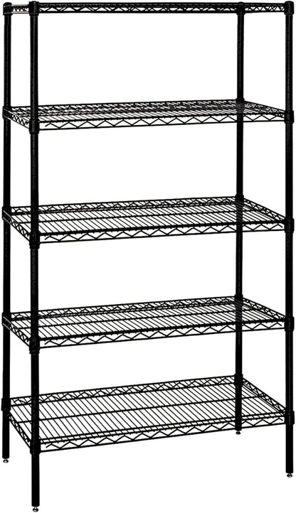 Quantum Storage Systems Wire 5 Shelf Starter KIT Black 74in