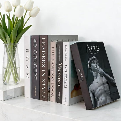 Decorative Books for Home Decor - 7 Pcs Faux Books for Decoration, Fake Stack for Bookshelf, Coffee Table, Designer Decor Set