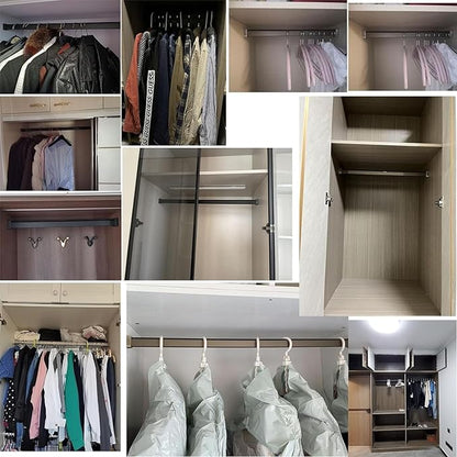 Square Closet Rods-Cuttable, Removable-Heavy Duty Black Wardrobe Rods and Brackets-Commercial, 12 16 18 24 28 30 60 72 In-Suitable for.Laundry.Home.Hotel.Clothing Store (Silver,72in)